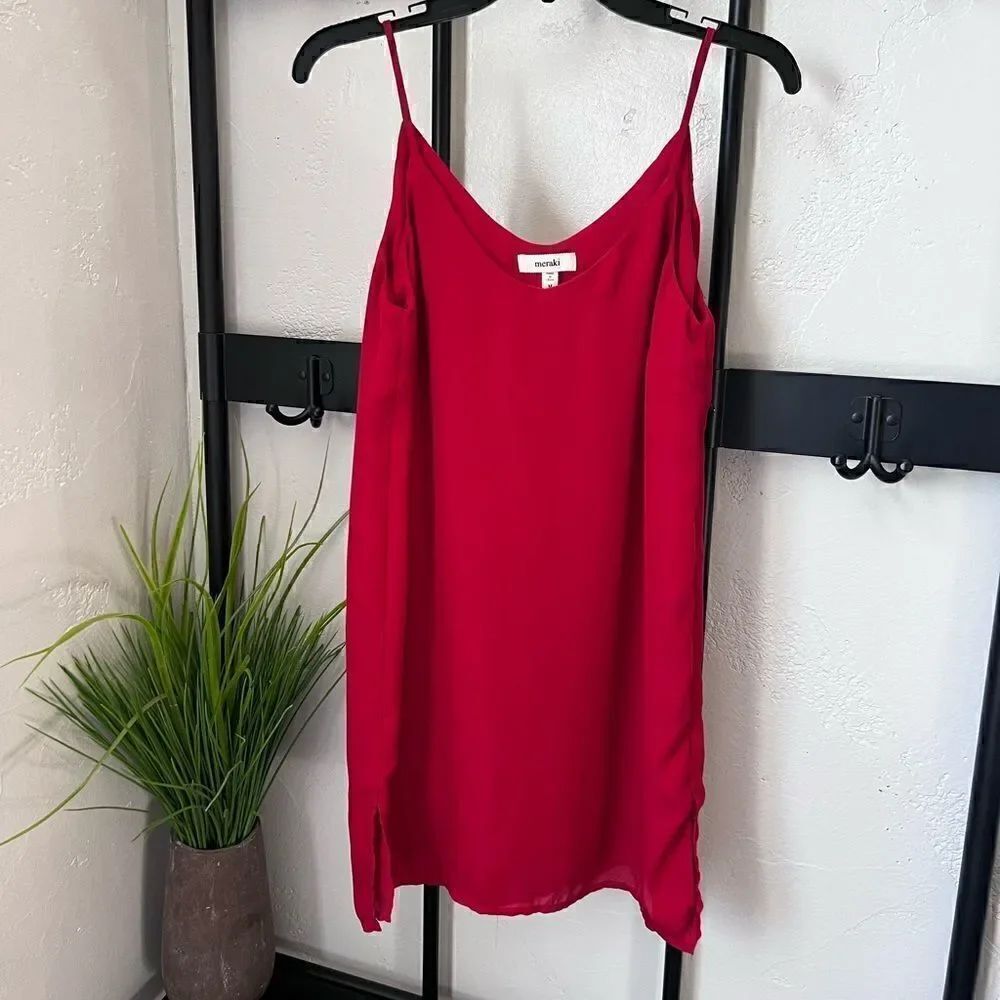 Meraki slip dress red size medium
